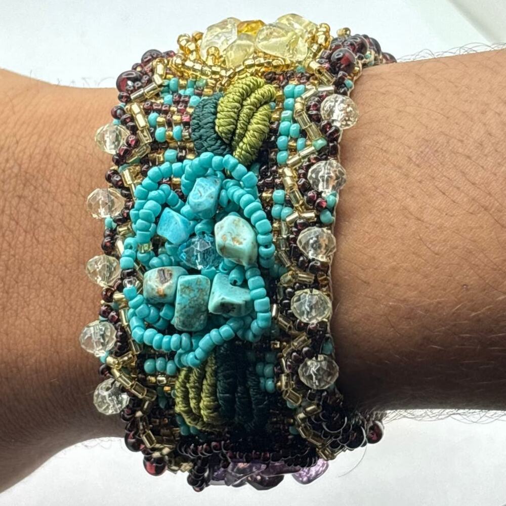 Vintage blue & purple crystal bracelet